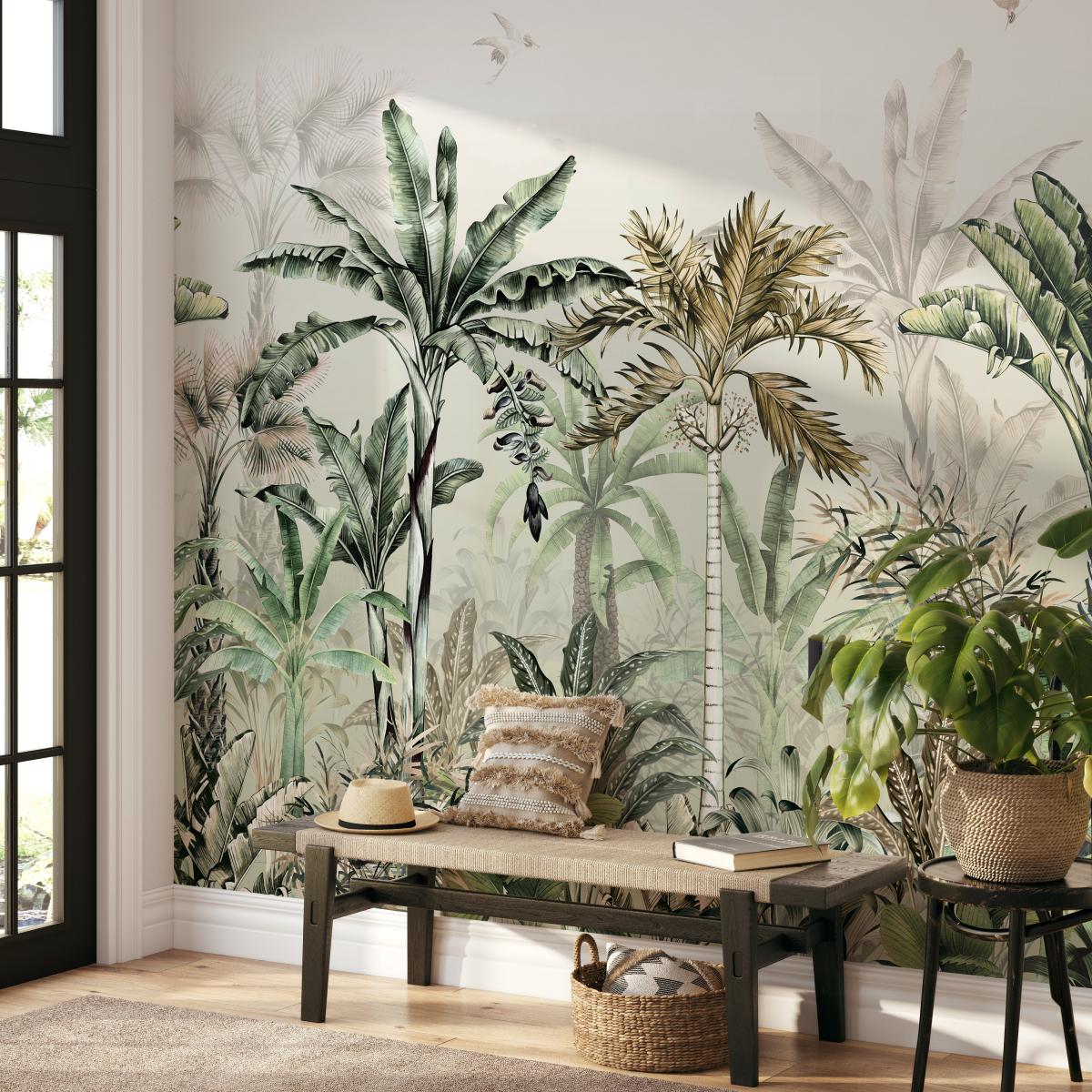 Tropical Oasis Sage Green Mural Green – image 2