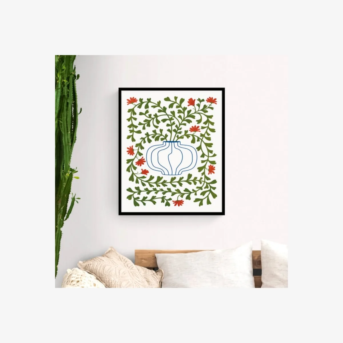 Contemporary Vase II Framed Print Green