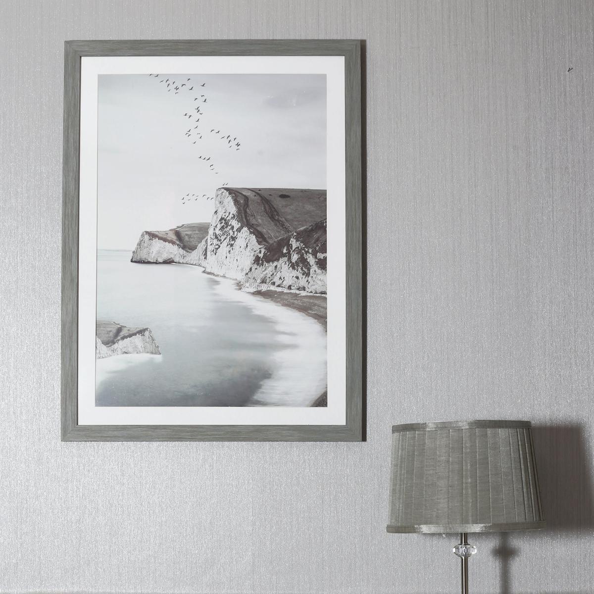 Durdle Door Beach Framed Print Grey/White – image 2