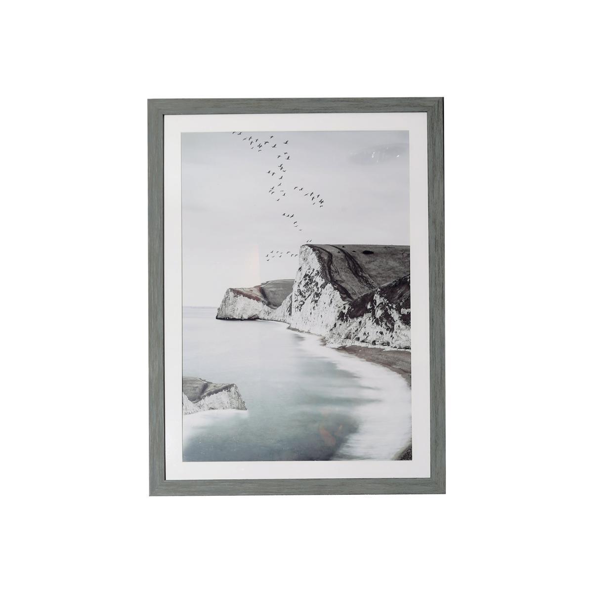 Durdle Door Beach Framed Print Grey/White – image 1