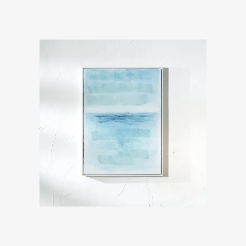 Blues Abstract Framed Canvas Blue