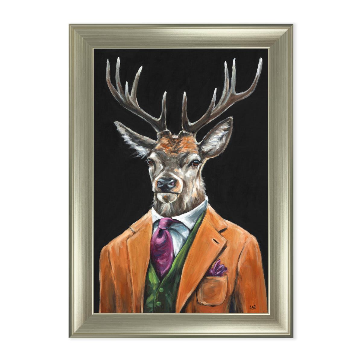 Gentleman Stag Framed Print Gold – image 2