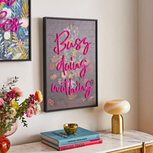 Busy Doing Nothing Light Up Neon Framed Print – image 2