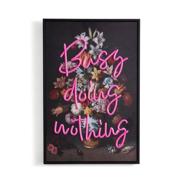 Busy Doing Nothing Light Up Neon Framed Print – image 4