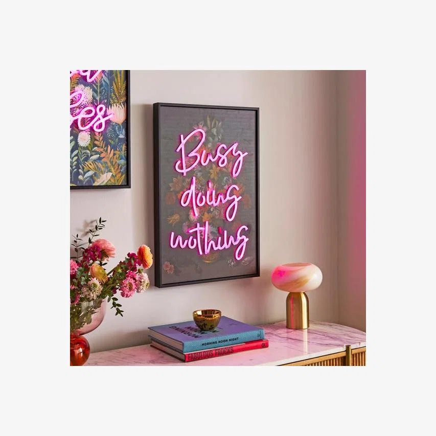 Busy Doing Nothing Light Up Neon Framed Print – image 1