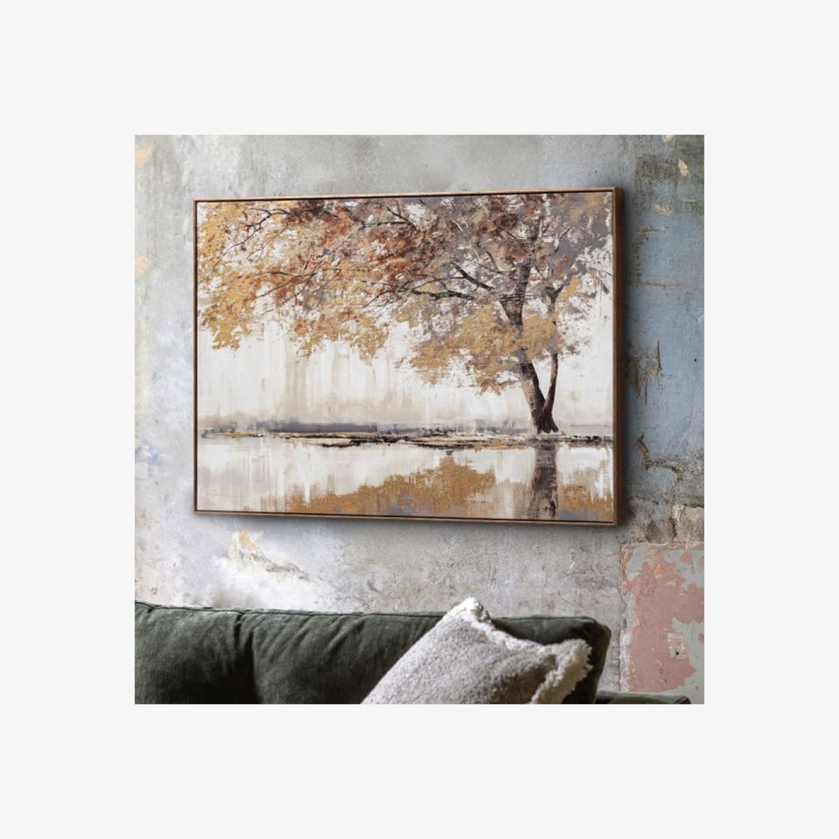 Cedar & Sage Gilded Oak Framed Canvas – image 1