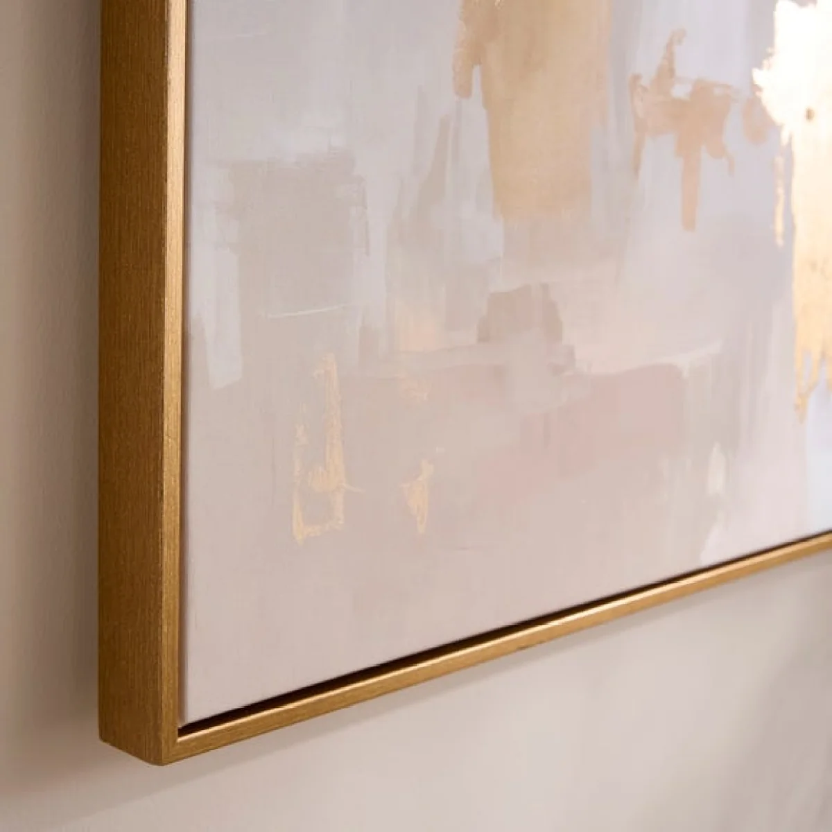 Abstract Gold & Neutral Framed Canvas – image 2