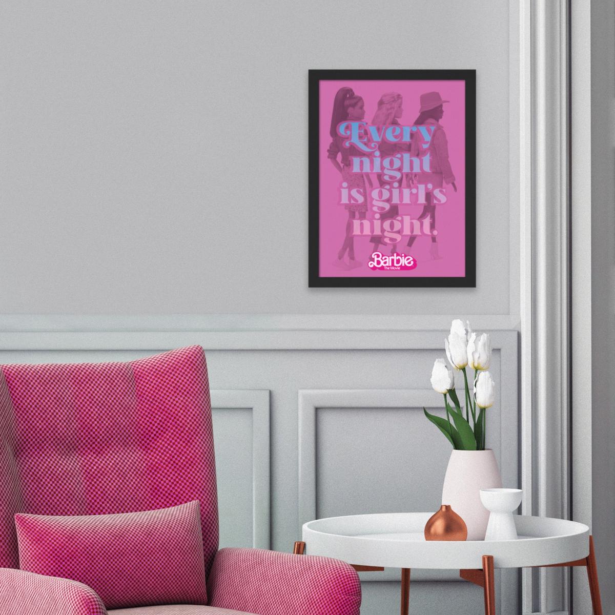 Barbie Girls Night Framed Print Pink – image 1