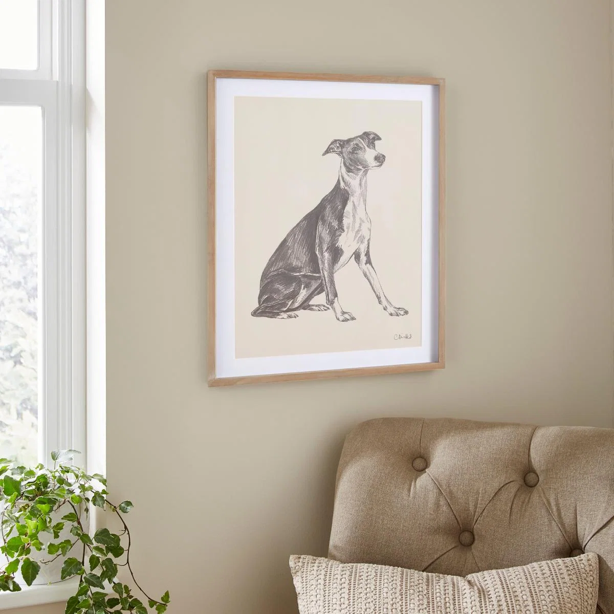 Churchgate Greyhound Framed Print Black and white – image 1