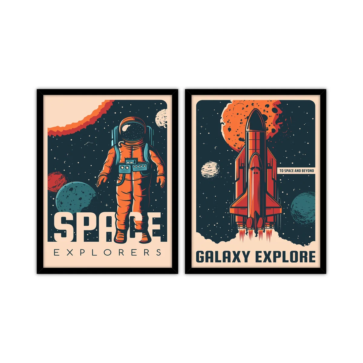 Set of 2 Space Explorers Framed Prints – image 2