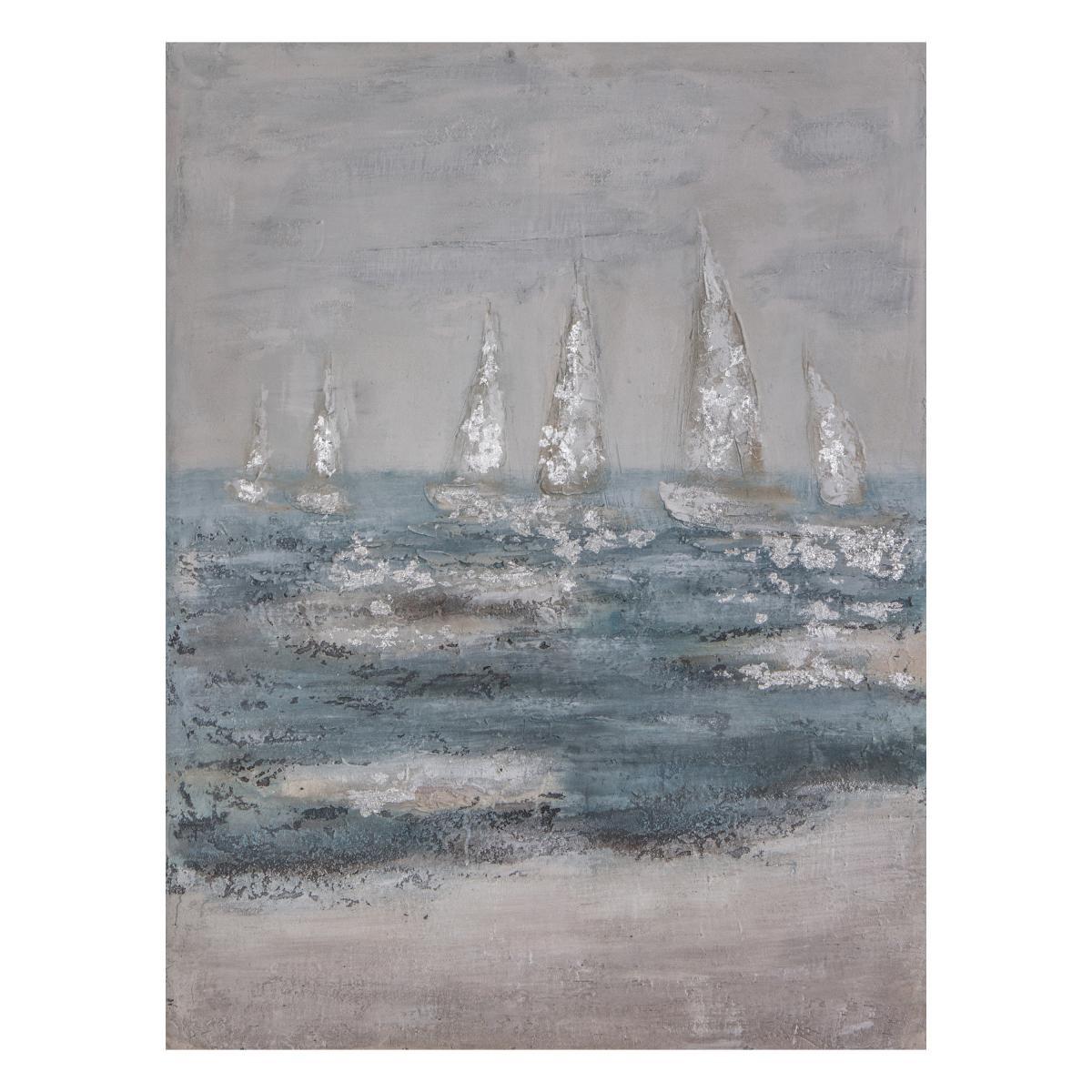 Ocean Waves Textured Canvas Blue – image 3