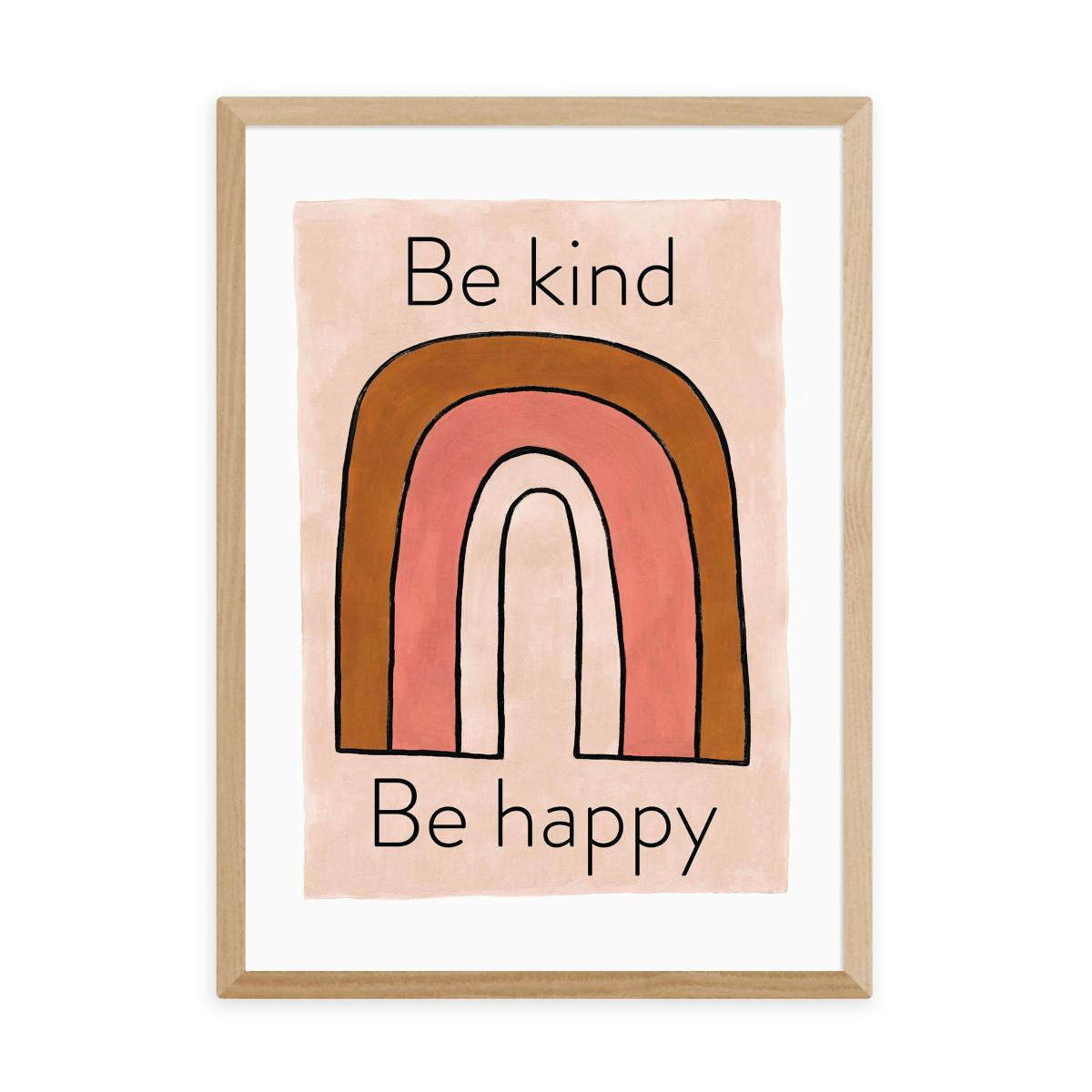 East End Prints Be Kind Be Happy Print Pink – image 2