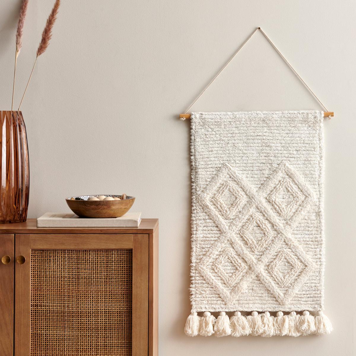 Extra Large Inca Tufted Wall Hanging Cream – image 1