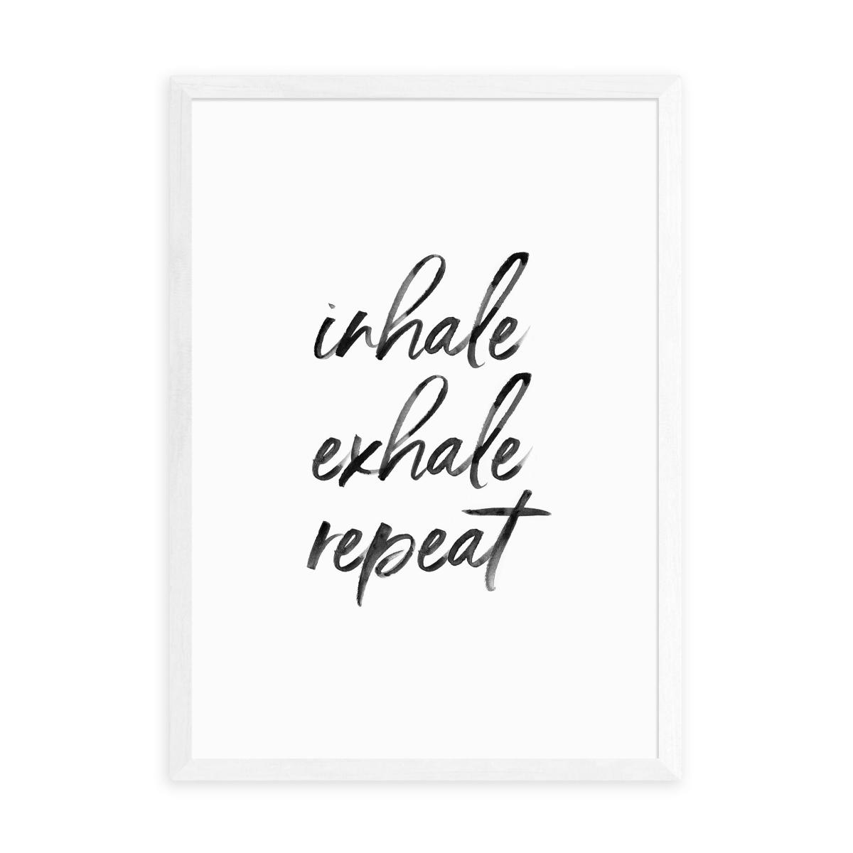East End Prints Inhale Exhale Repeat Print White – image 2