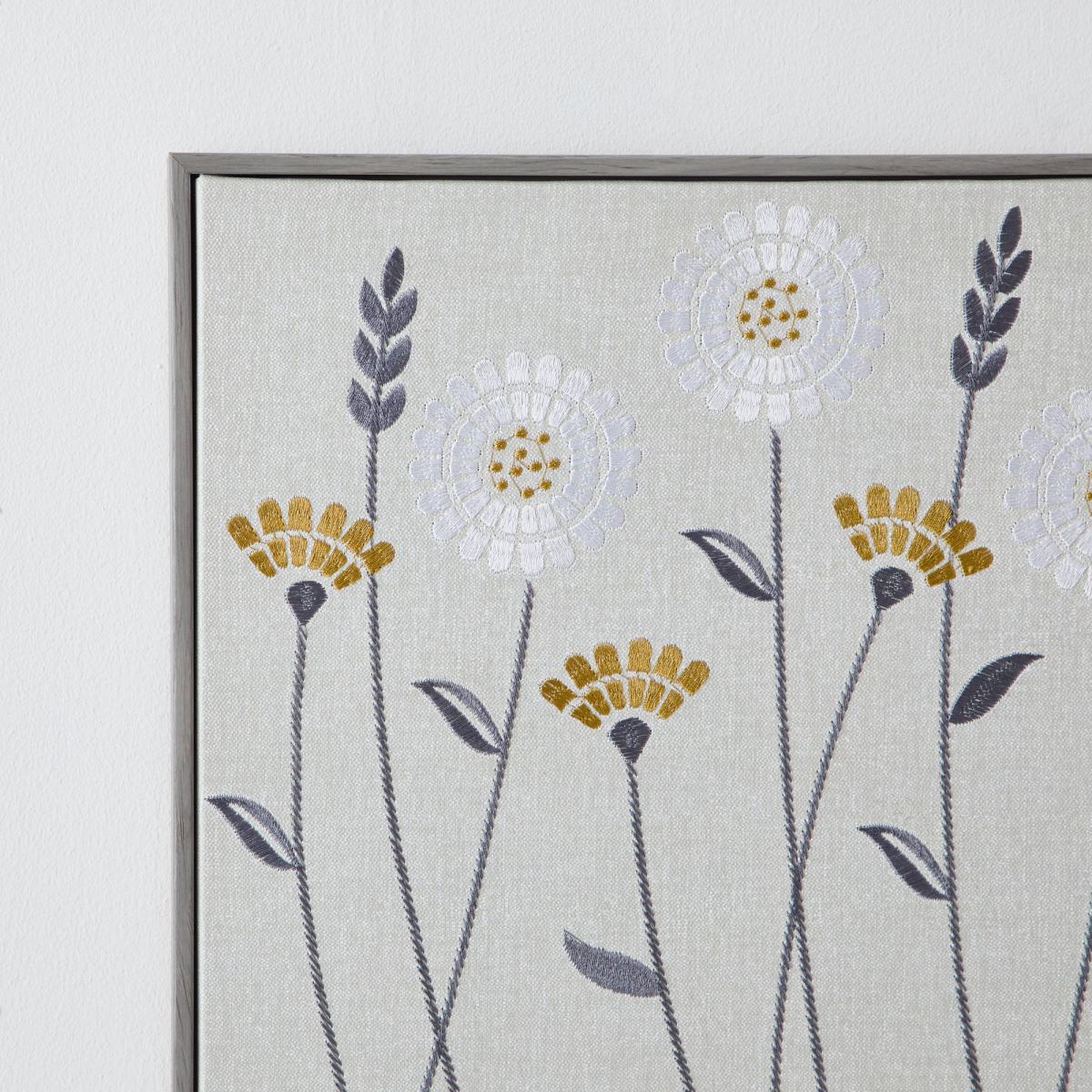 Scandi Floral Embellished Boxed Canvas MultiColoured – image 2