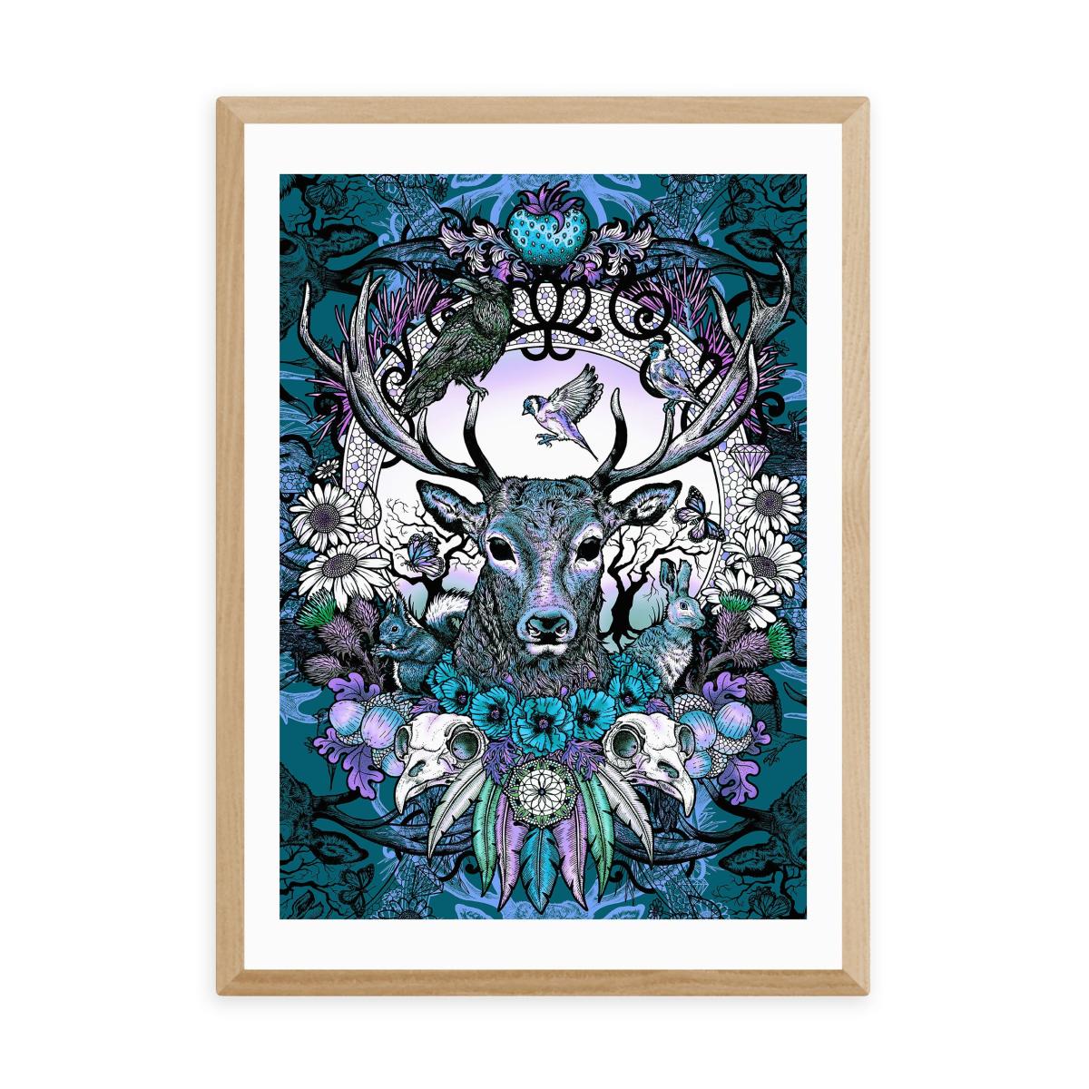 East End Prints Stag Print Blue – image 2