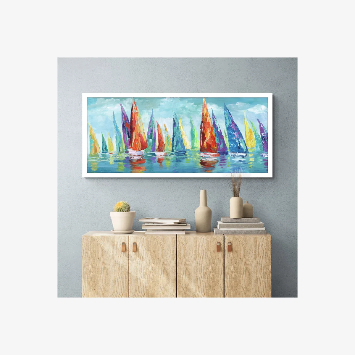 Day Sailing Framed Print MultiColoured – image 1