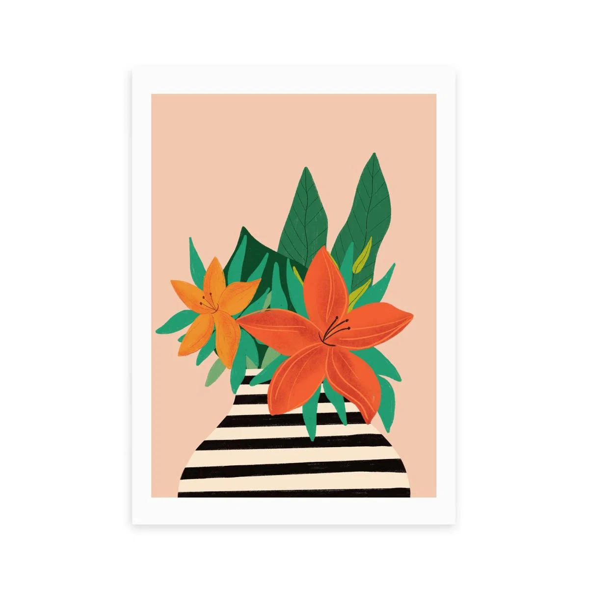 East End Prints Tiger Lily Print Orange/Green/Pink – image 2