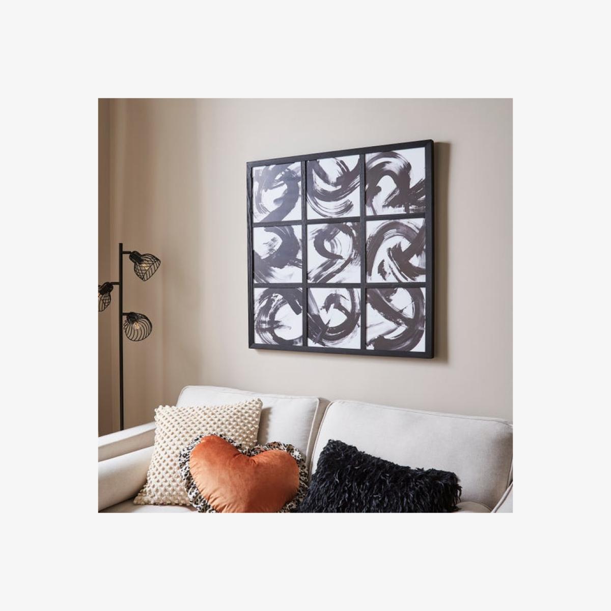 Tiled Monochrome Abstract Framed Wall Art – image 1