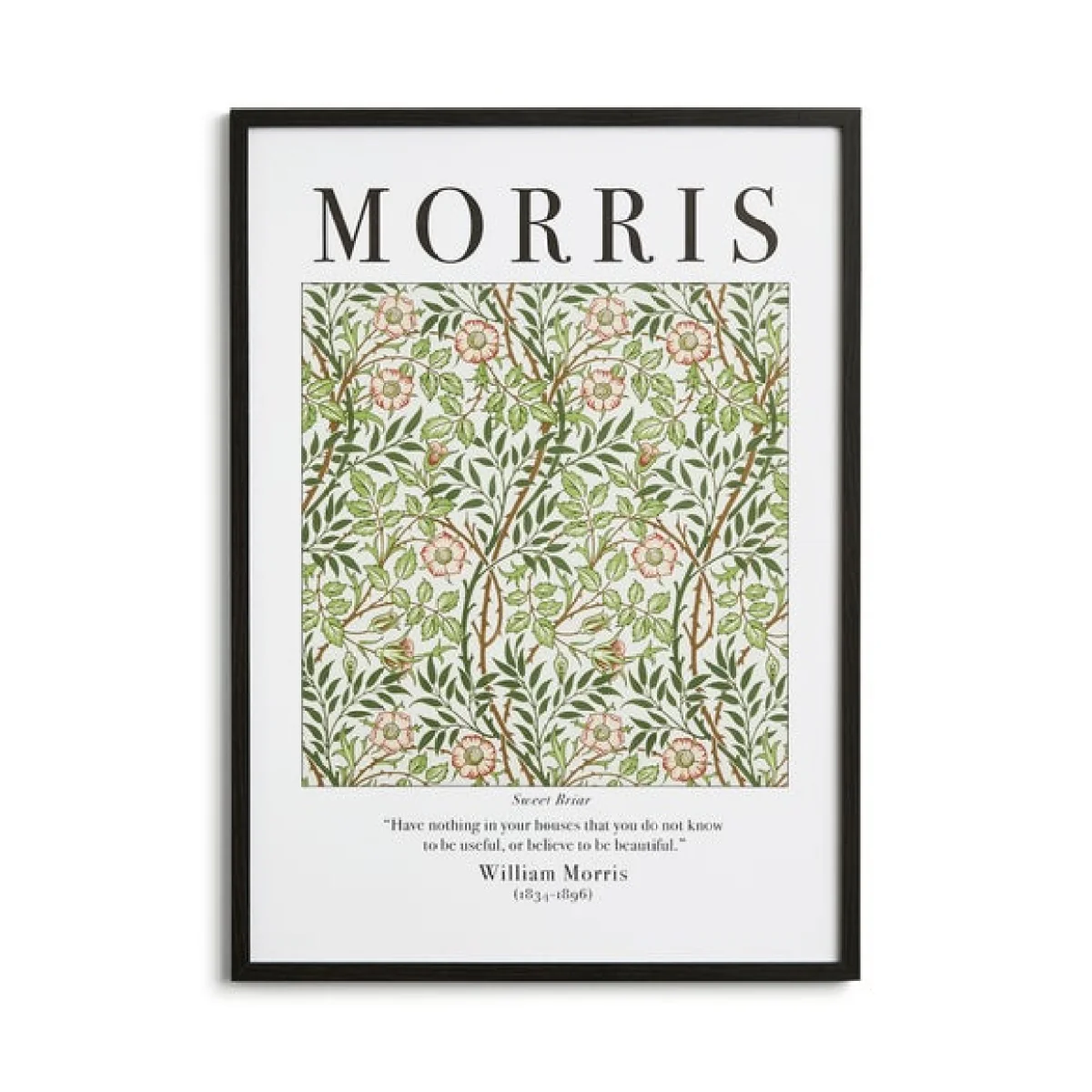 Sweet Briar by William Morris Framed Print Black – image 3