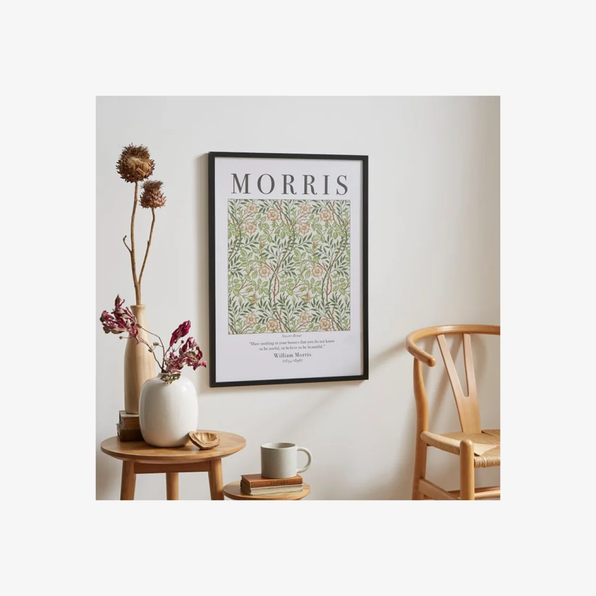 Sweet Briar by William Morris Framed Print Black – image 1