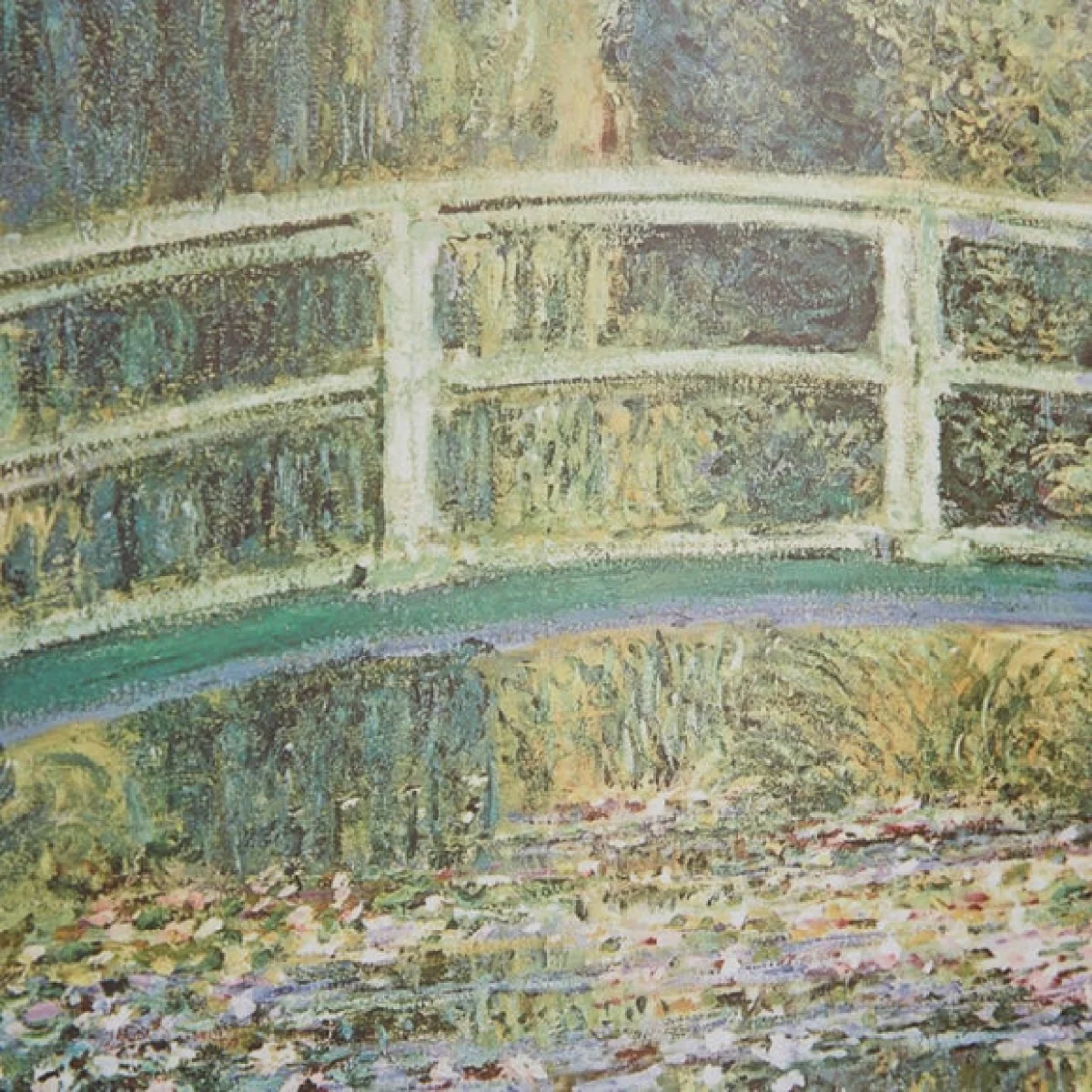 Waterlilies and Japanese Bridge by Claude Monet Framed Print Black – image 2