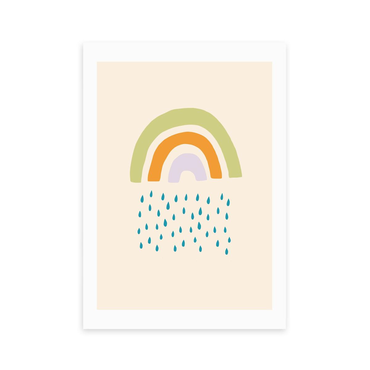 East End Prints Raining Rainbow Print Green/Orange/Blue – image 2