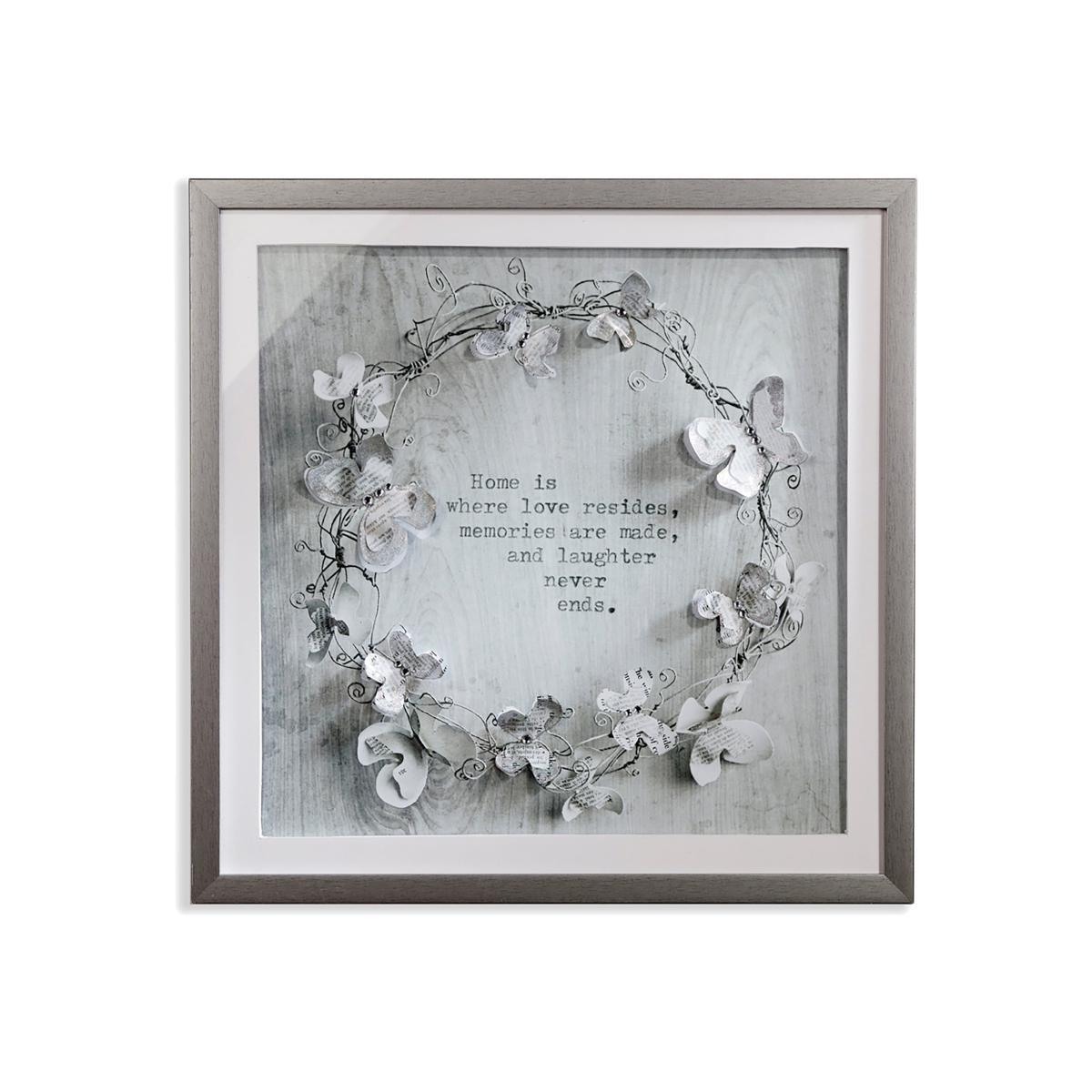 Memories Diamante Framed Wall Art Silver – image 1