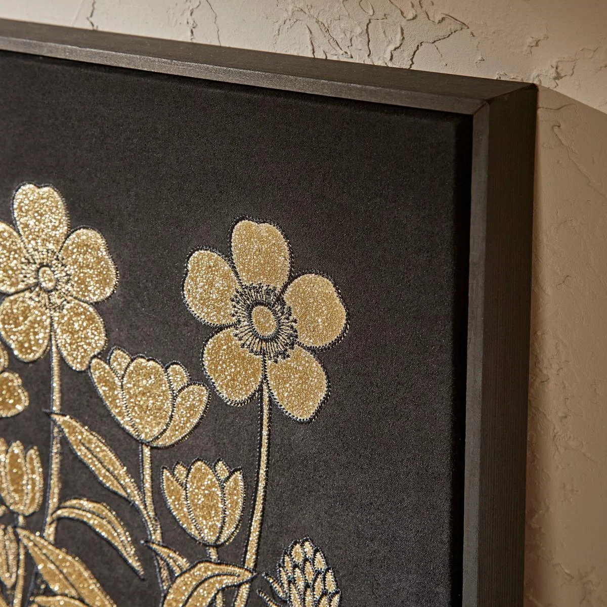 Pack of 2 Hintze Floral Framed Canvases Black – image 4
