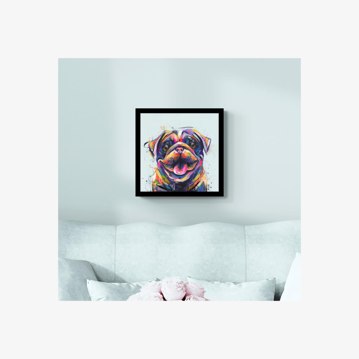 Pugzilla Pug Framed Print – image 1