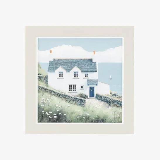 Cedar & Sage Coastal Cottage Framed Print – image 1