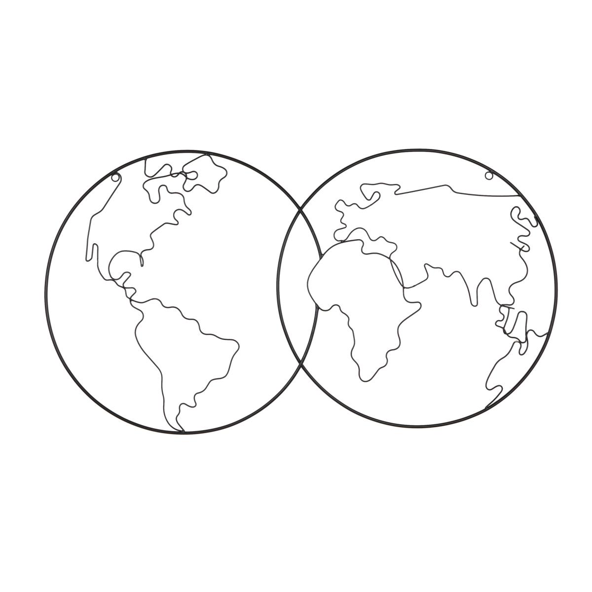 Globe Metal Indoor Outdoor Wall Art 128cm Black – image 3