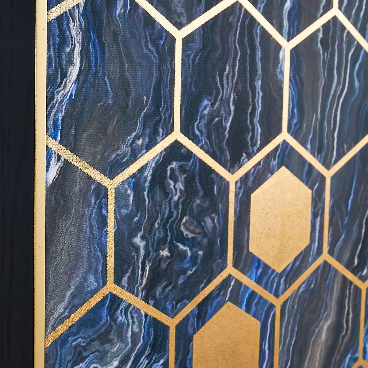Black Marble Canvas Print With Gold Geo Pattern Black/Gold – image 4