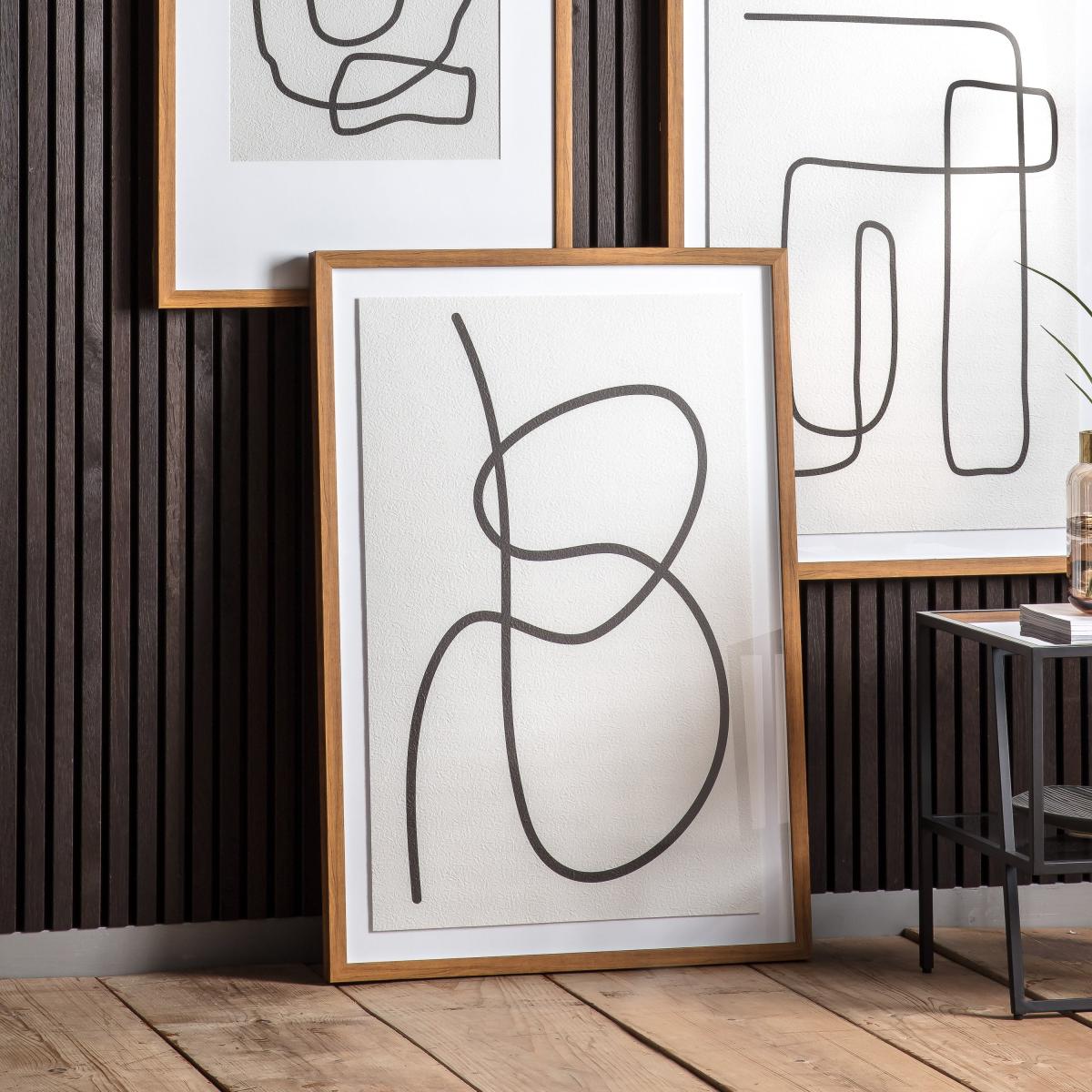 Milford Line Drawing Framed Art Natural – image 1