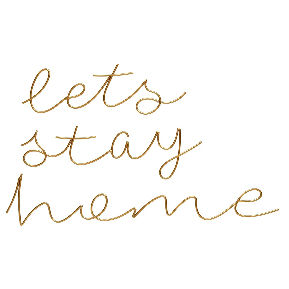 Let's Stay Home Wire Wall Art Gold – image 3