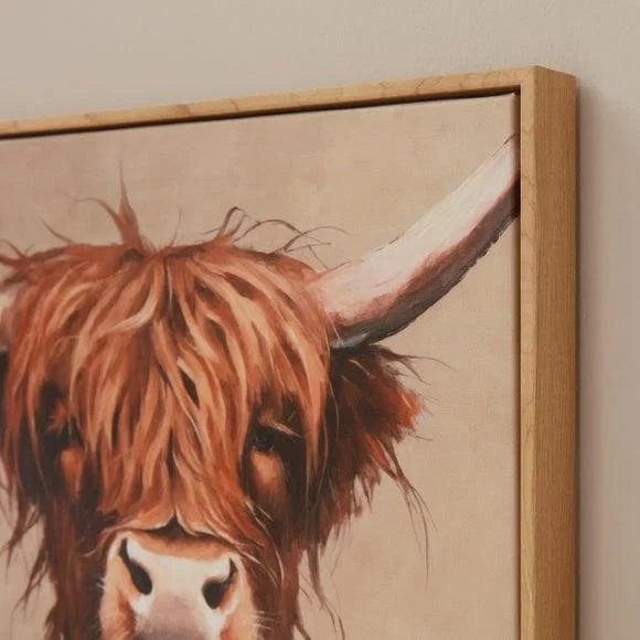 Highland Cow Framed Canvas – image 2