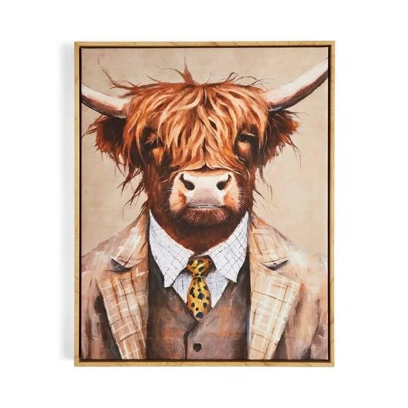 Highland Cow Framed Canvas – image 3