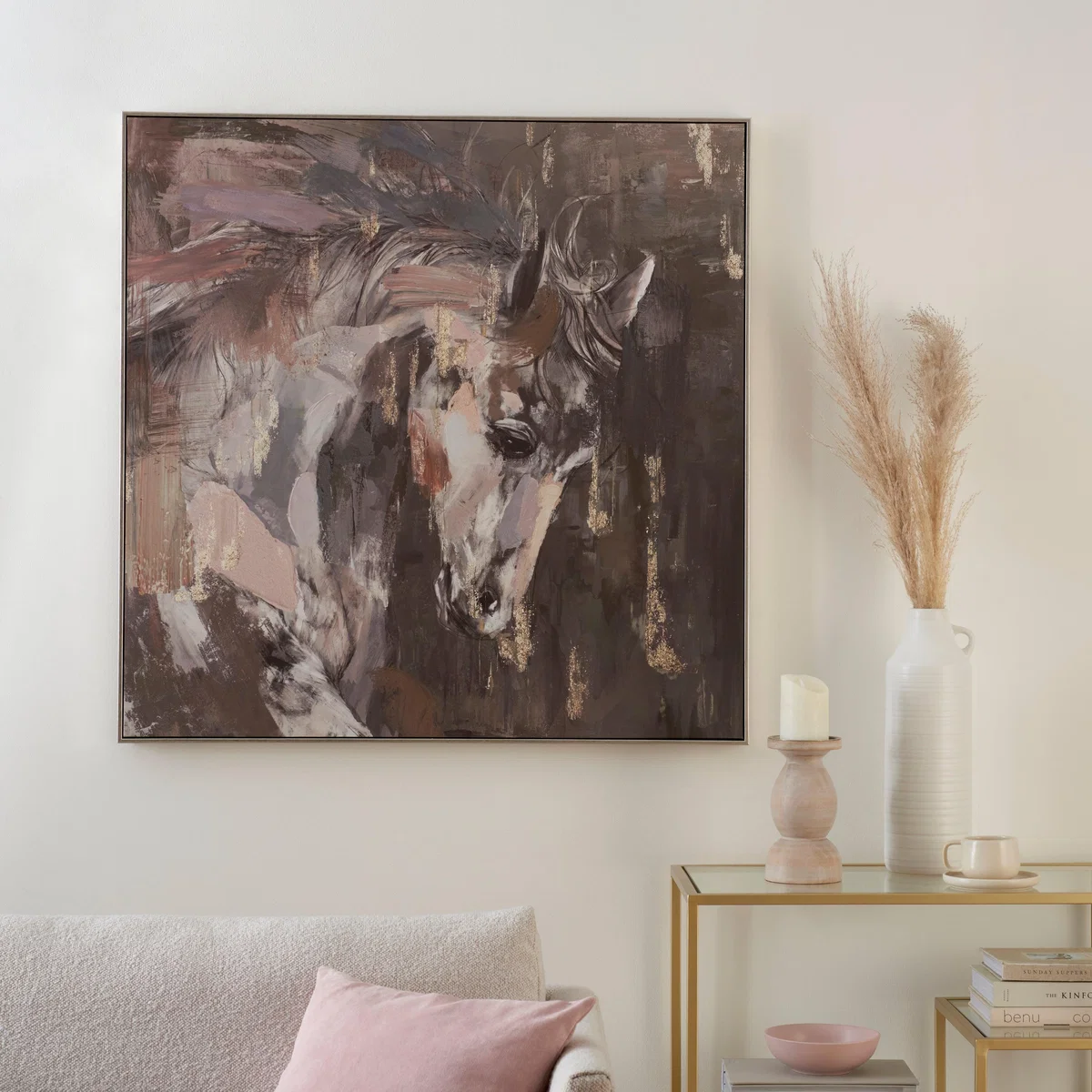 Horses Abstract Capped Canvas Black – image 1