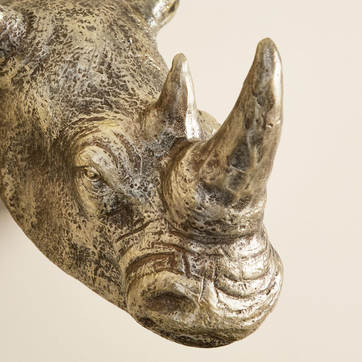 Resin Rhino Wall Head Gold – image 2