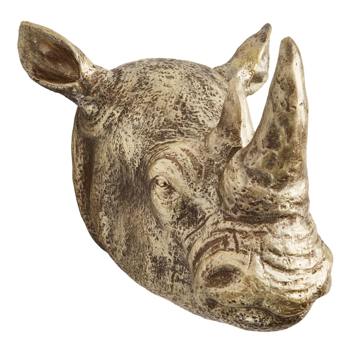 Resin Rhino Wall Head Gold – image 3