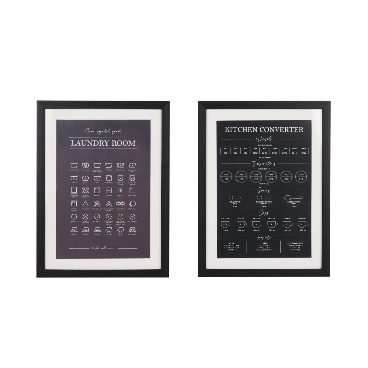 Set of 2 Laundry Room Prints 30x40cm Black – image 3