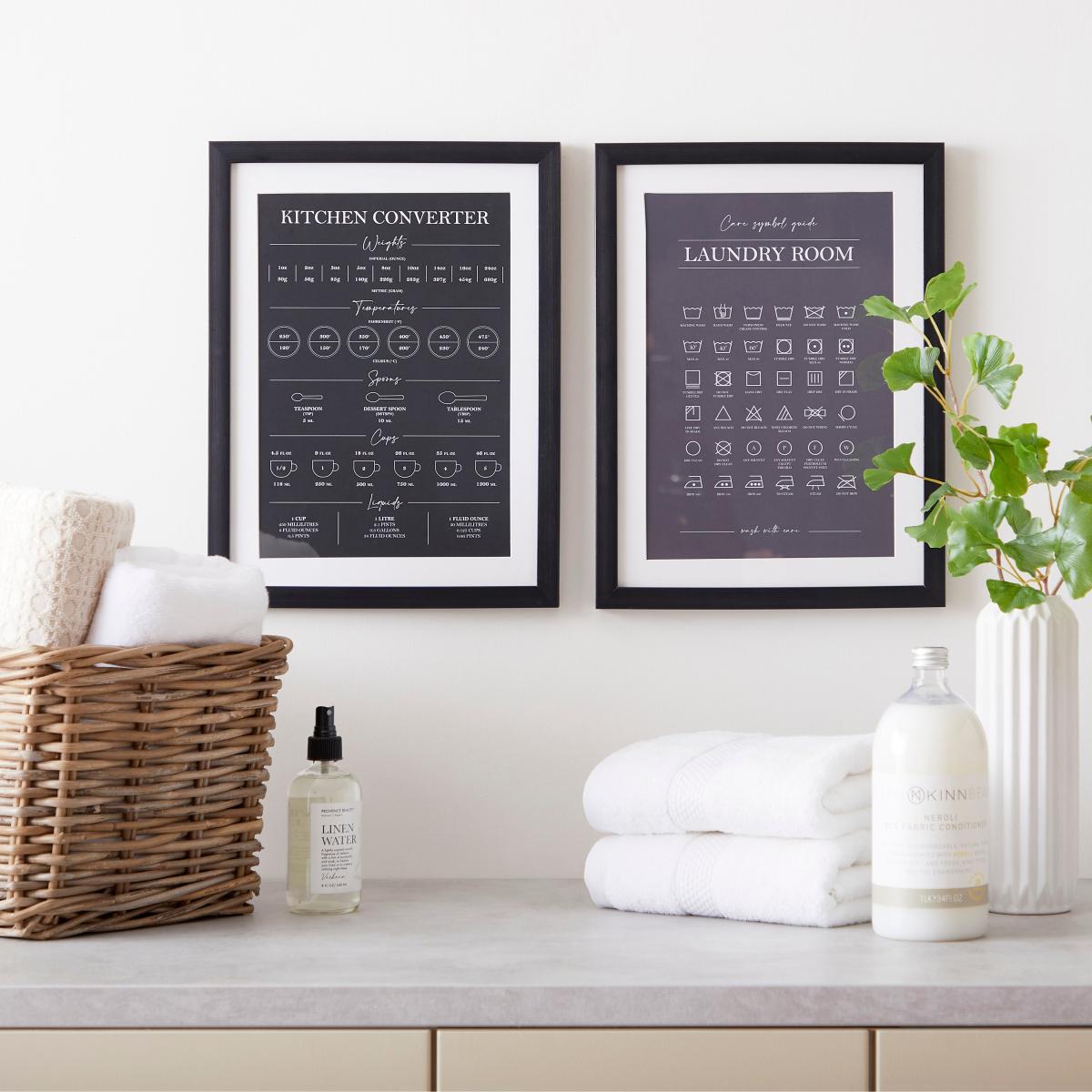 Set of 2 Laundry Room Prints 30x40cm Black – image 1