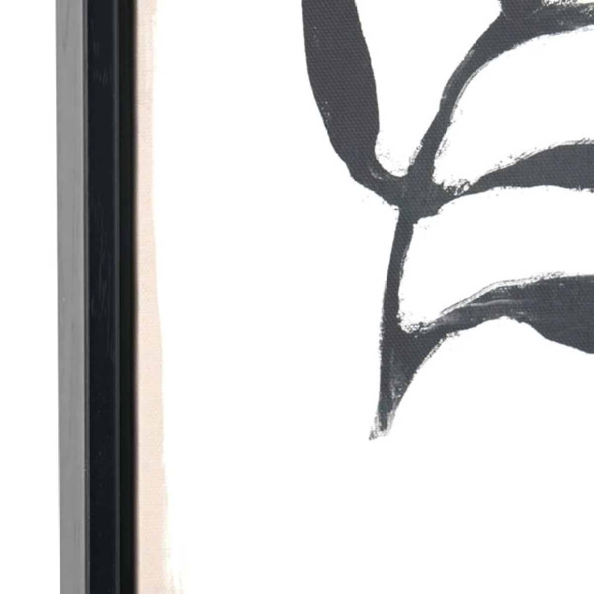 Set of 2 Black Leaf Print Framed Canvases White – image 4