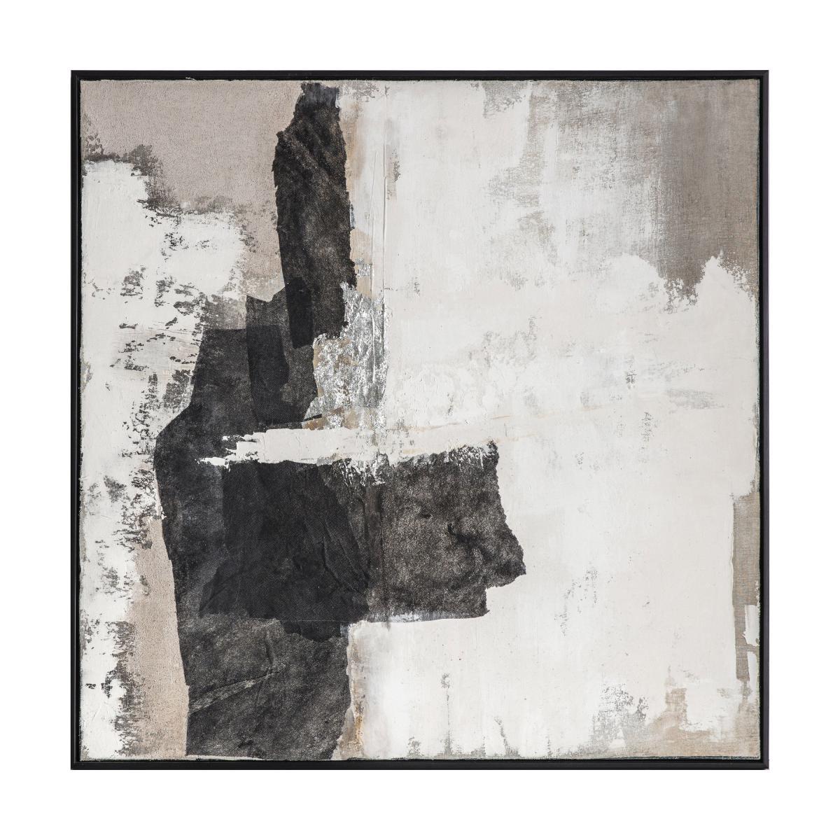 Rocks Abstract Framed Canvas Black and white – image 2