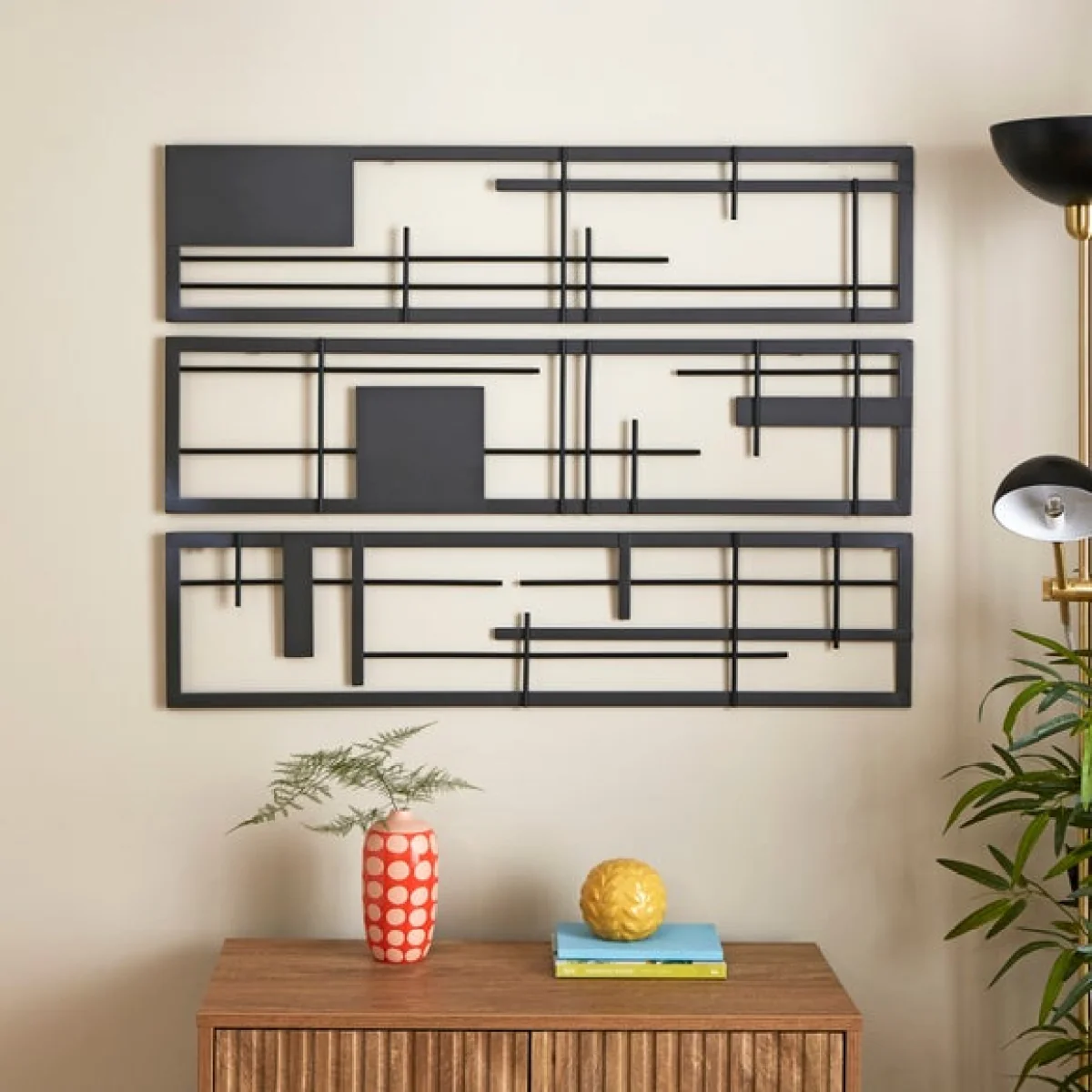 Elements Set of 3 Metal Indoor and Outdoor Wall Art Black – image 2