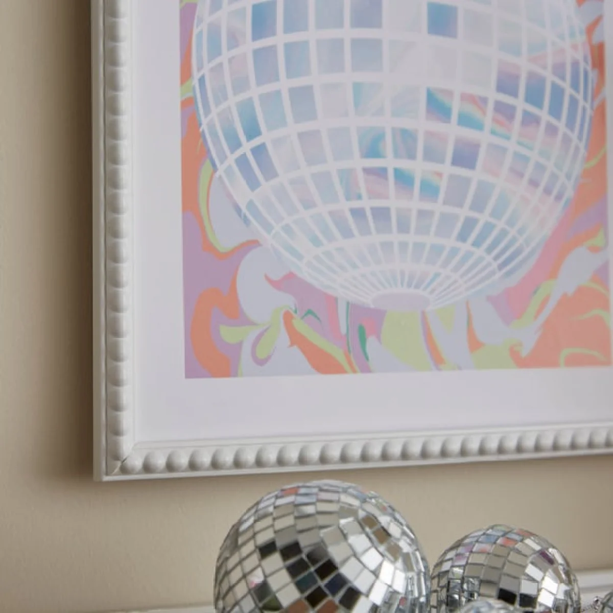 Disco Ball Framed Print MultiColoured – image 2