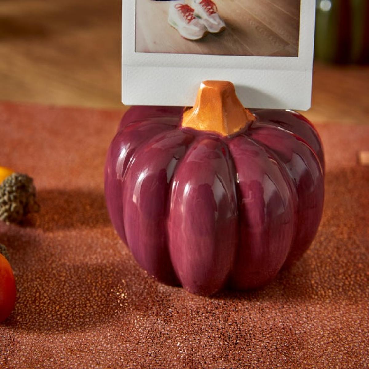 Pumpkin Ceramic Photo Holder – image 2