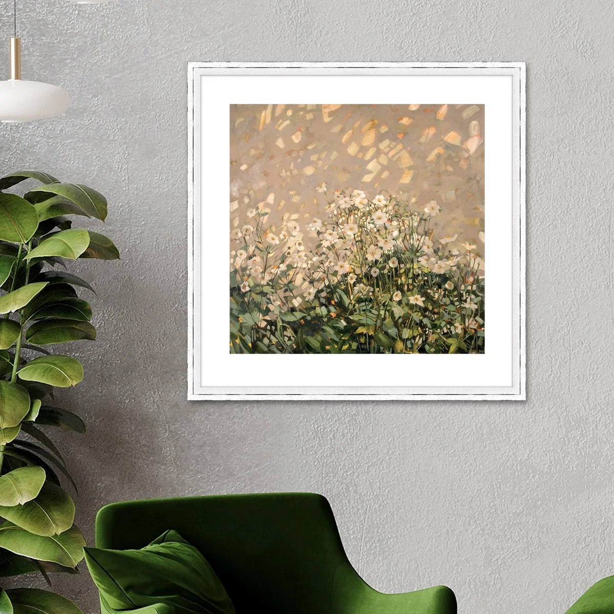 The Art Group Morning Sun on Japanese Anemones Framed Print MultiColoured – image 1