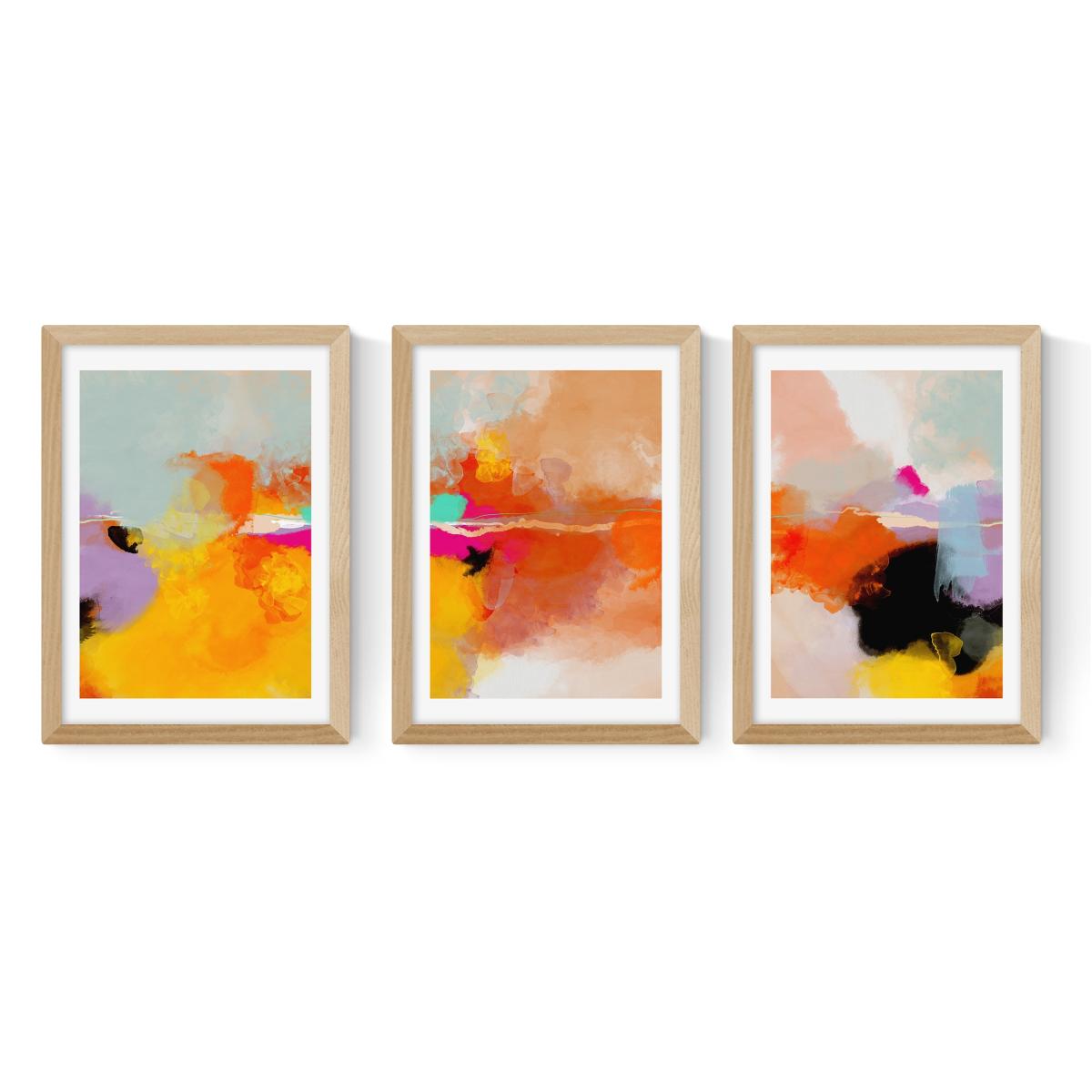 Set of 3 East End Prints Yellow Blush Gallery Wall Framed Prints MultiColoured – image 2
