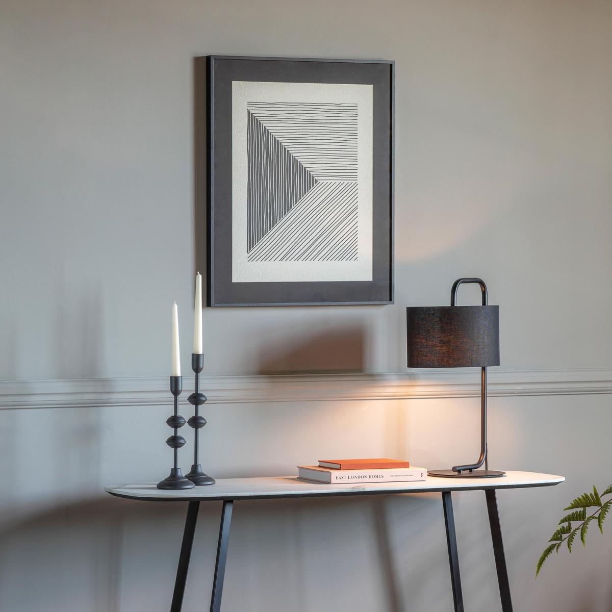 Set of 2 Contour Line Drawing Framed Art Black – image 1